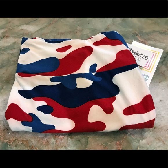 LULAROE Americana camo Leggings Size TC2 NWOT HTF - Picture 1 of 5